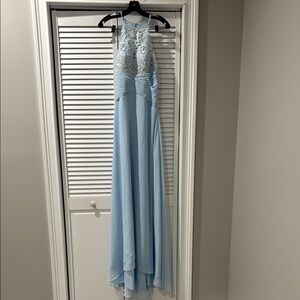 JJs House Light Blue Lace Maxi Dress